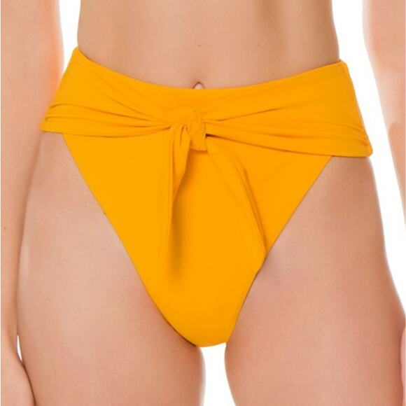 New Onia X WeWoreWhat Riviera Bikini Bottom Large Citrus Yellow Women's Size L - Picture 1 of 10